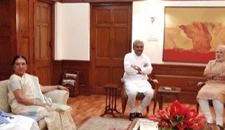 Anandiben meets PM Modi in Delhi