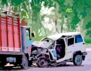 Jeep-Truck-accident at Meghraj