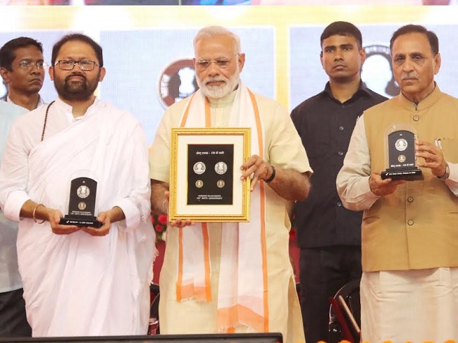 PM Narendra Modi launch coins in Ahmedabad