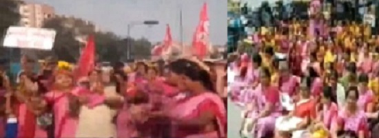 Anganwadi workers protest in Ahmedabad