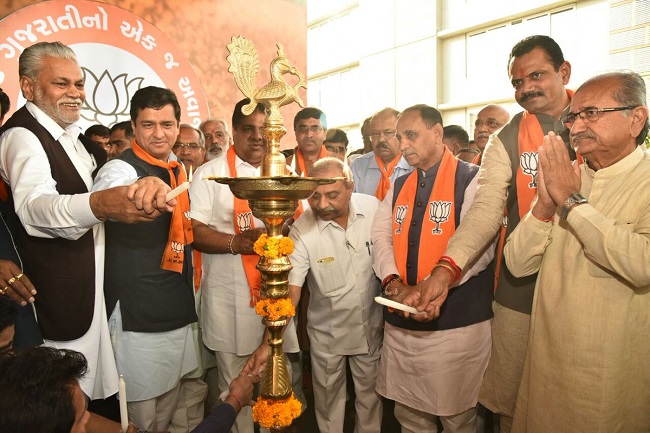 BJP Gujarat media centre opening in Ahmedabad