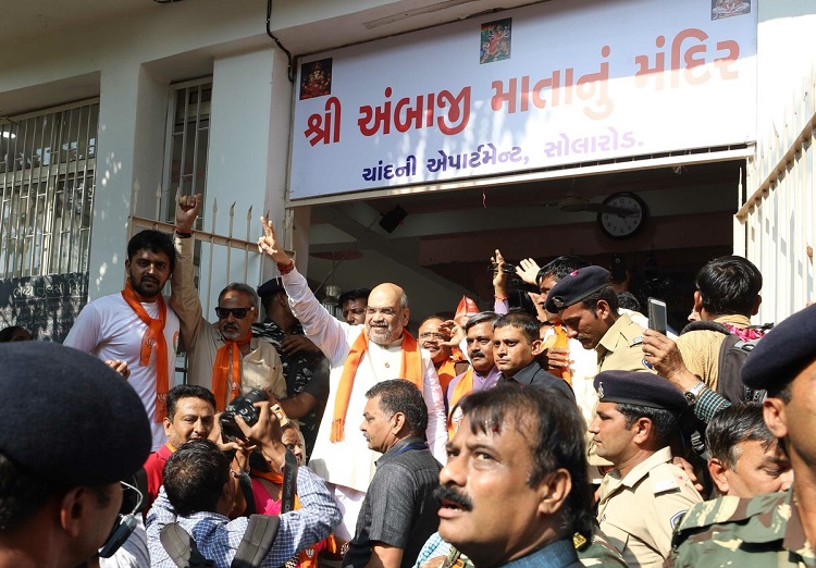 Amit Shah door-to-door campaign in Ghatlodia