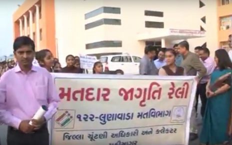 students enganged in voter awareness campaign