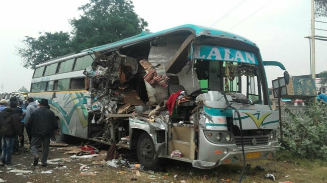 surat bus front part damaged