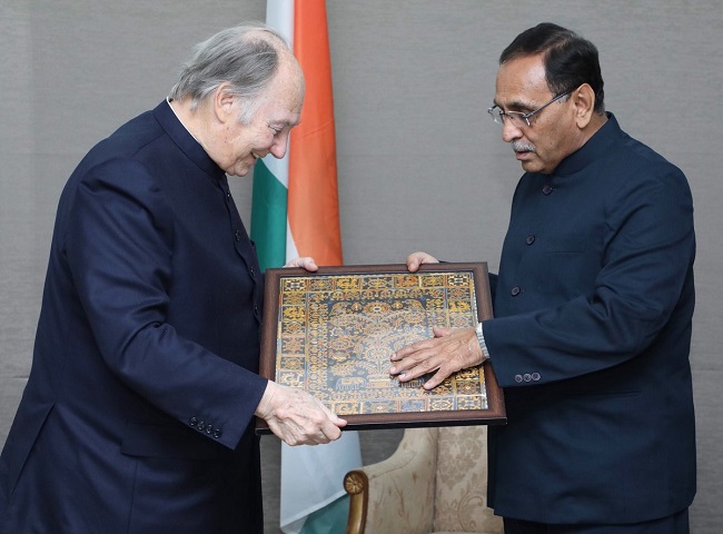 vijay rupani and prince aga khan exchange memento