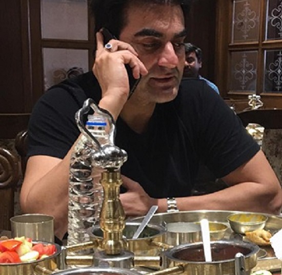 arbaaz khan gets news of salman release on bail while eating gujarati thali