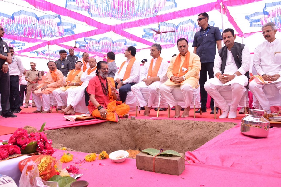 stone laying for new bjp godhra office