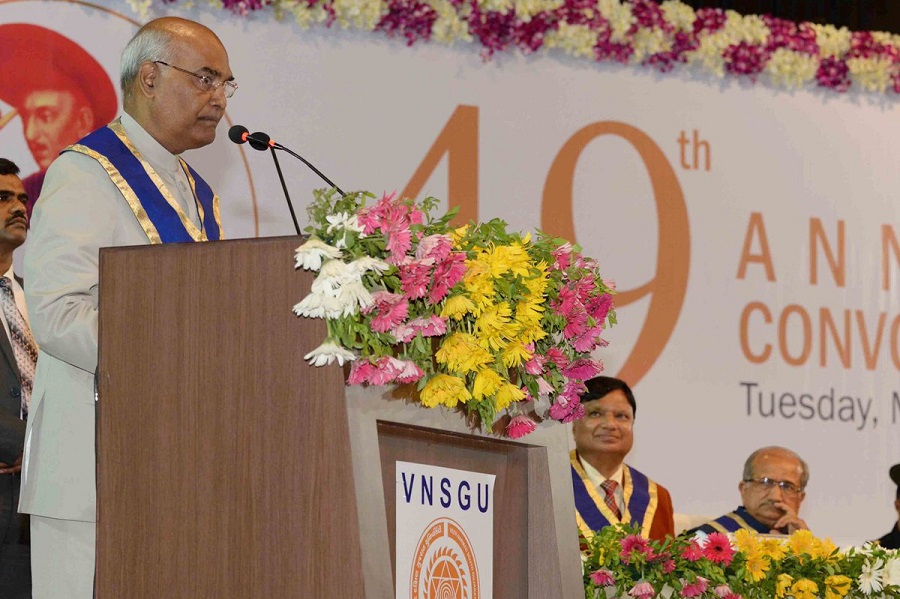 president kovind convocation of veer narmad university