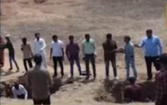 sabarkantha collector orders teacher for digging work