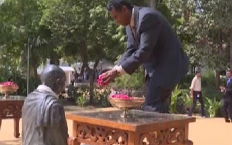 president of seychelles at gandhi ashram