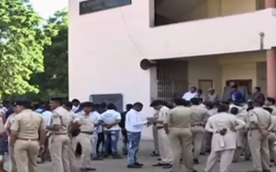 police at polling booth