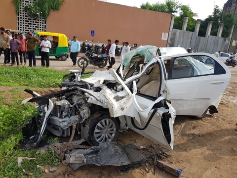 car accident at vaishnodevi circle