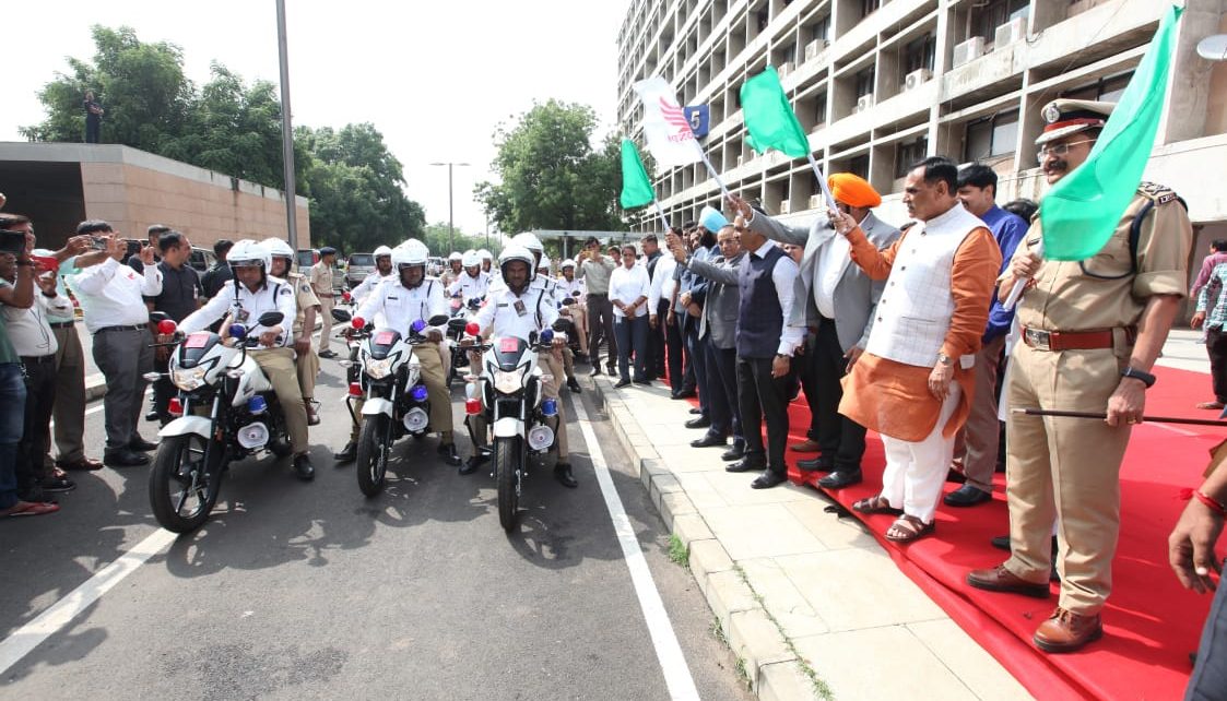 rupani flag off pcr motorcycle