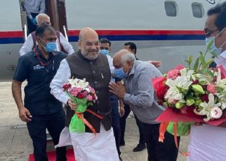 amit shah in ahmedabad for new cm oath